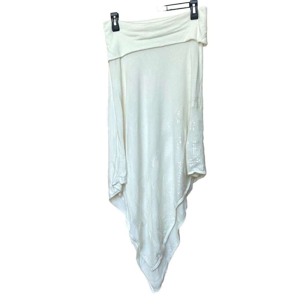 Allison Daley Skirt XL Asymmetrical Cream With Sequins Party Holidays